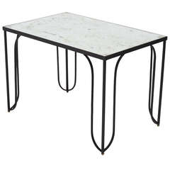 French Vintage Forged Iron and Mirror Coffee Table