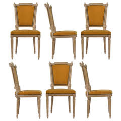 Antique French Louis XVI Set of 6 Chairs