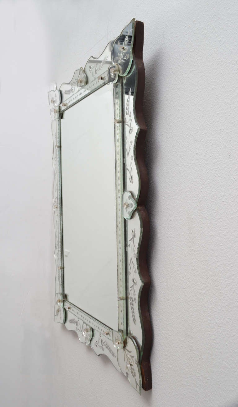 Italian Vintage Venetian Glass Mirror