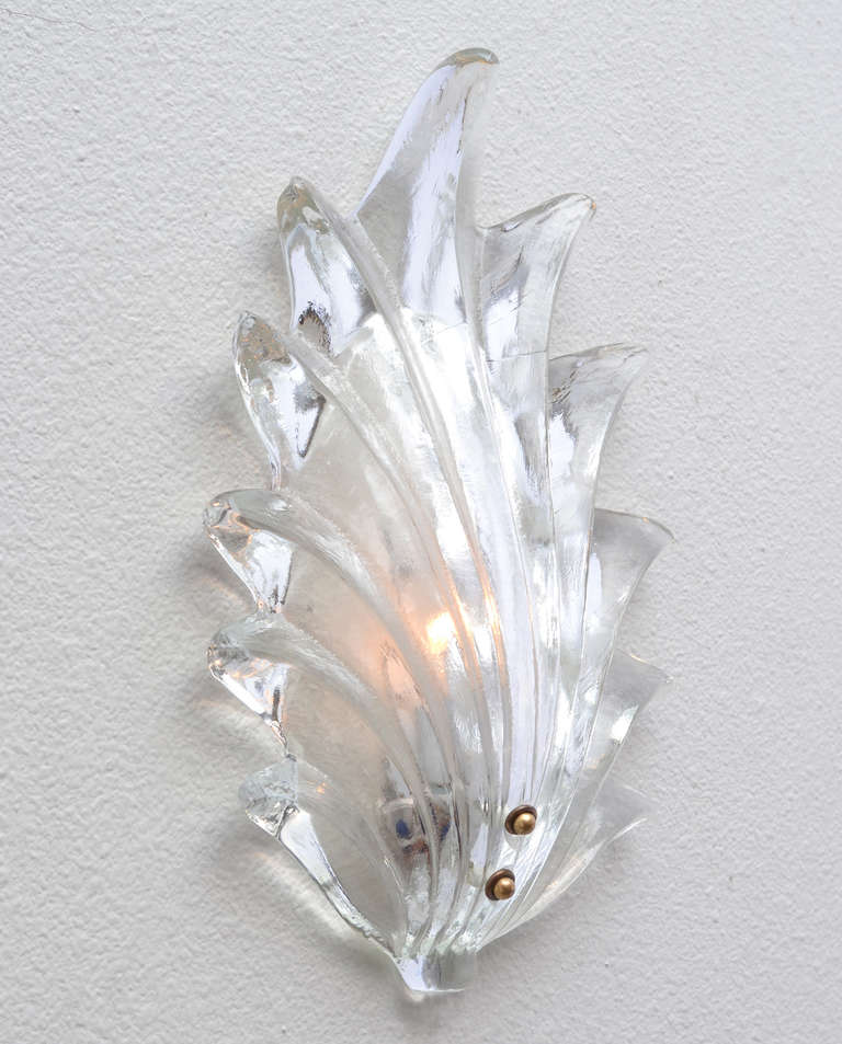 Mid-Century Modern Murano Glass Sconces by Seguso