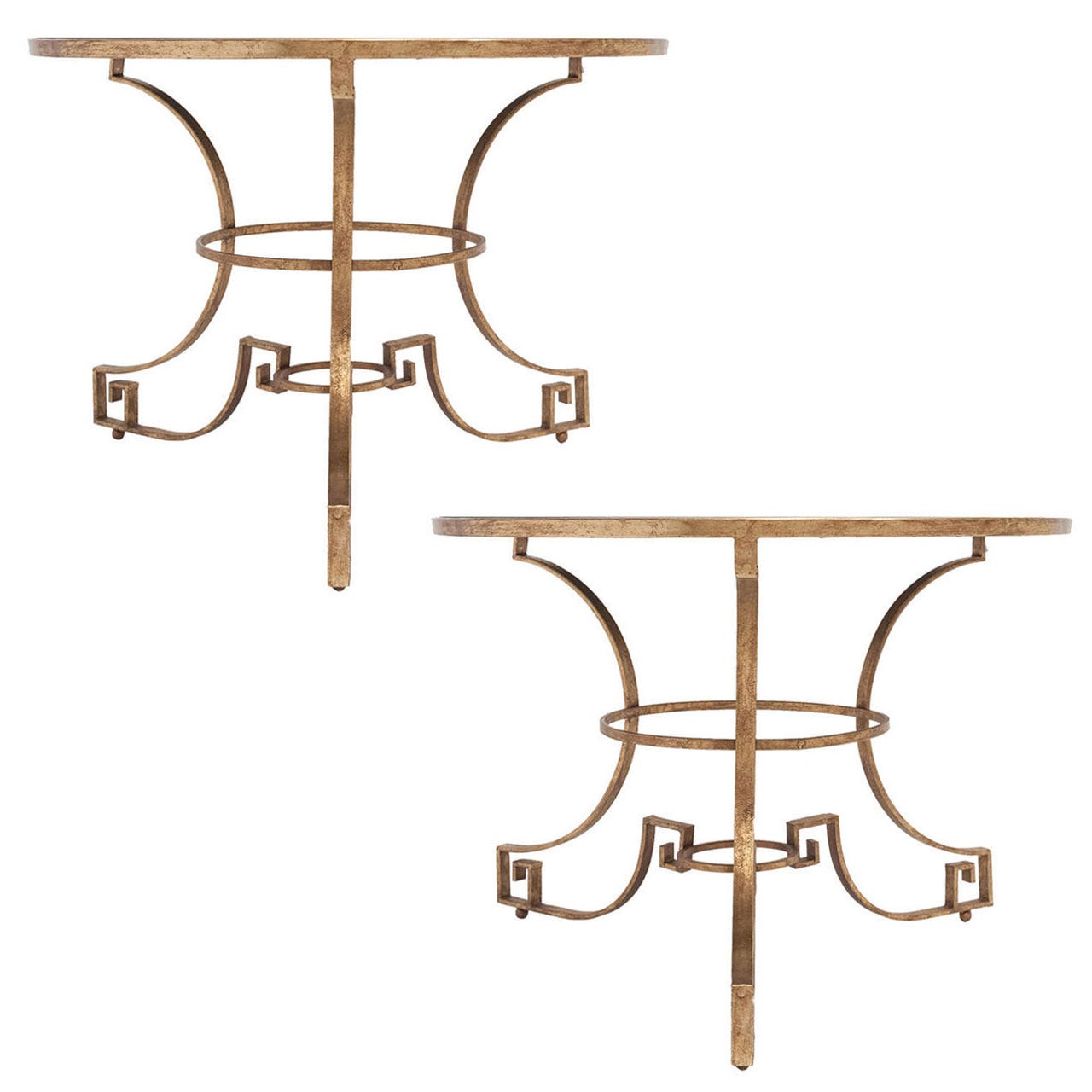 Pair of Gold Leafed Iron Coffee Tables