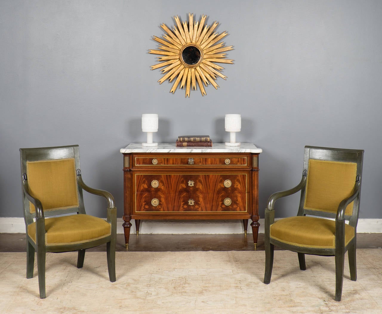 Spanish Vintage Pair of Alabaster Table Lamps