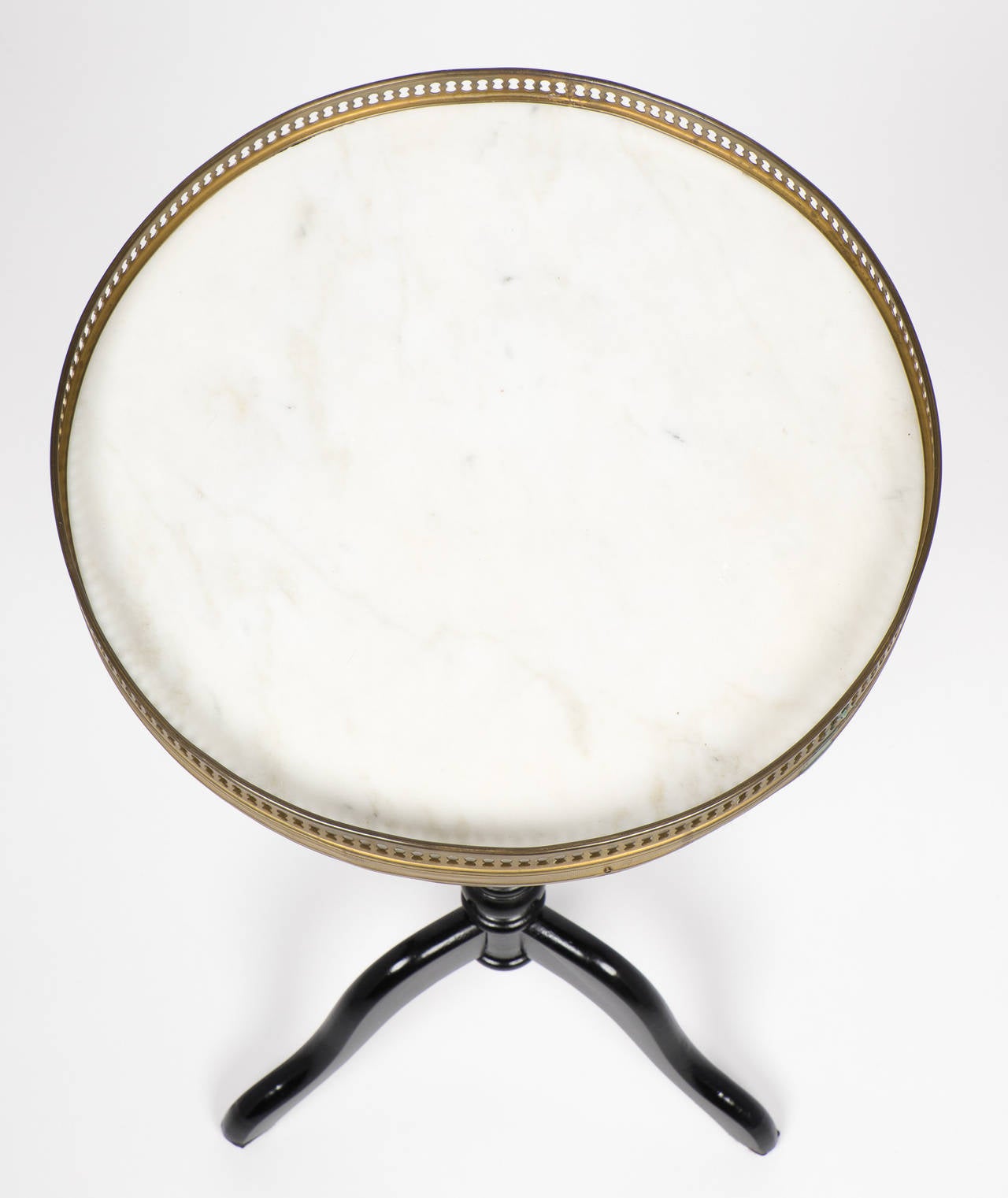 Louis XVI Marble-Top Tripod Side Table 1