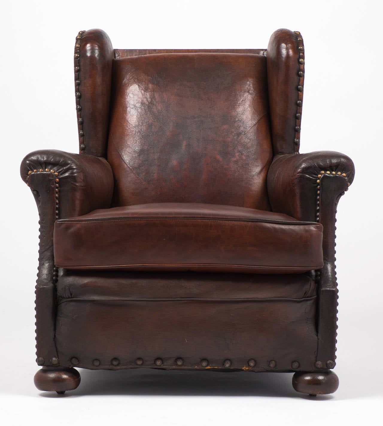 leather wingback club chair