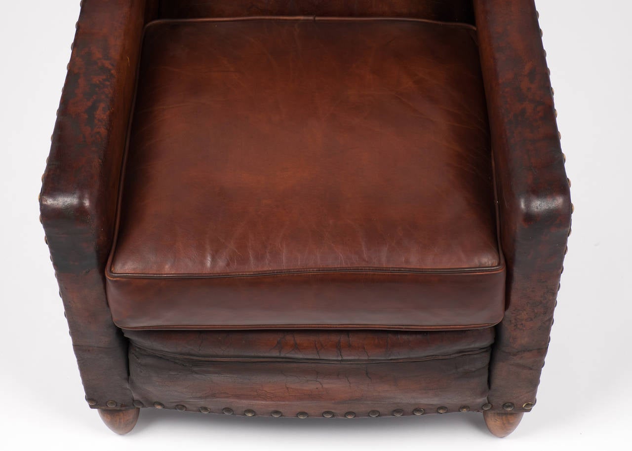 French Vintage Leather Armchair 2