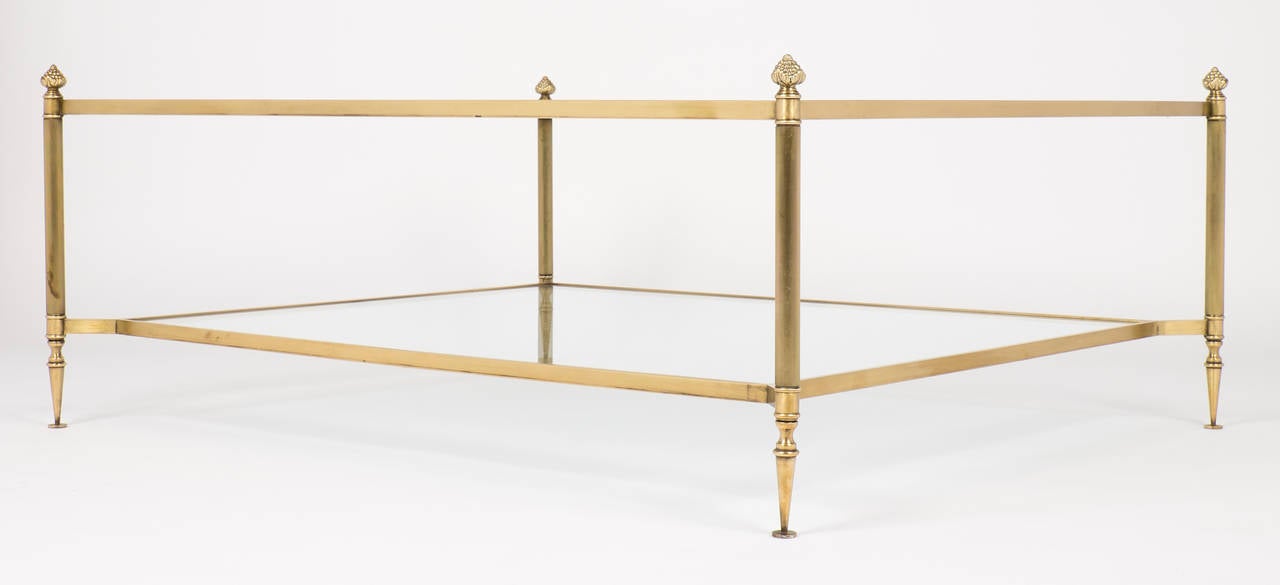 French Vintage Maison Baguès Brass Coffee Table