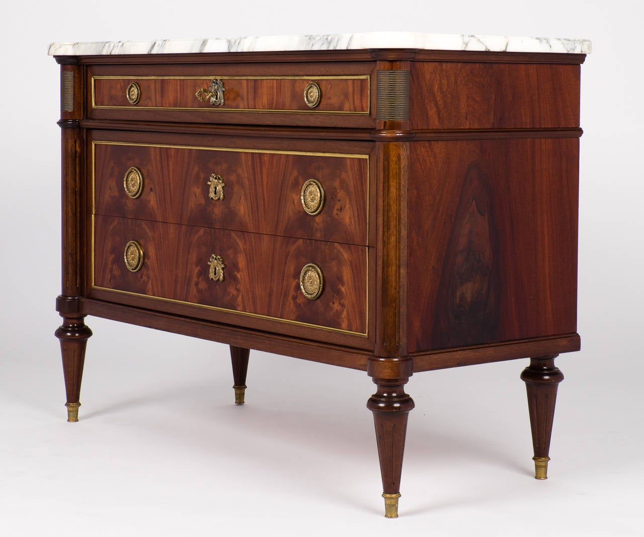 French Louis XVI Marble-Top Chest of Drawers