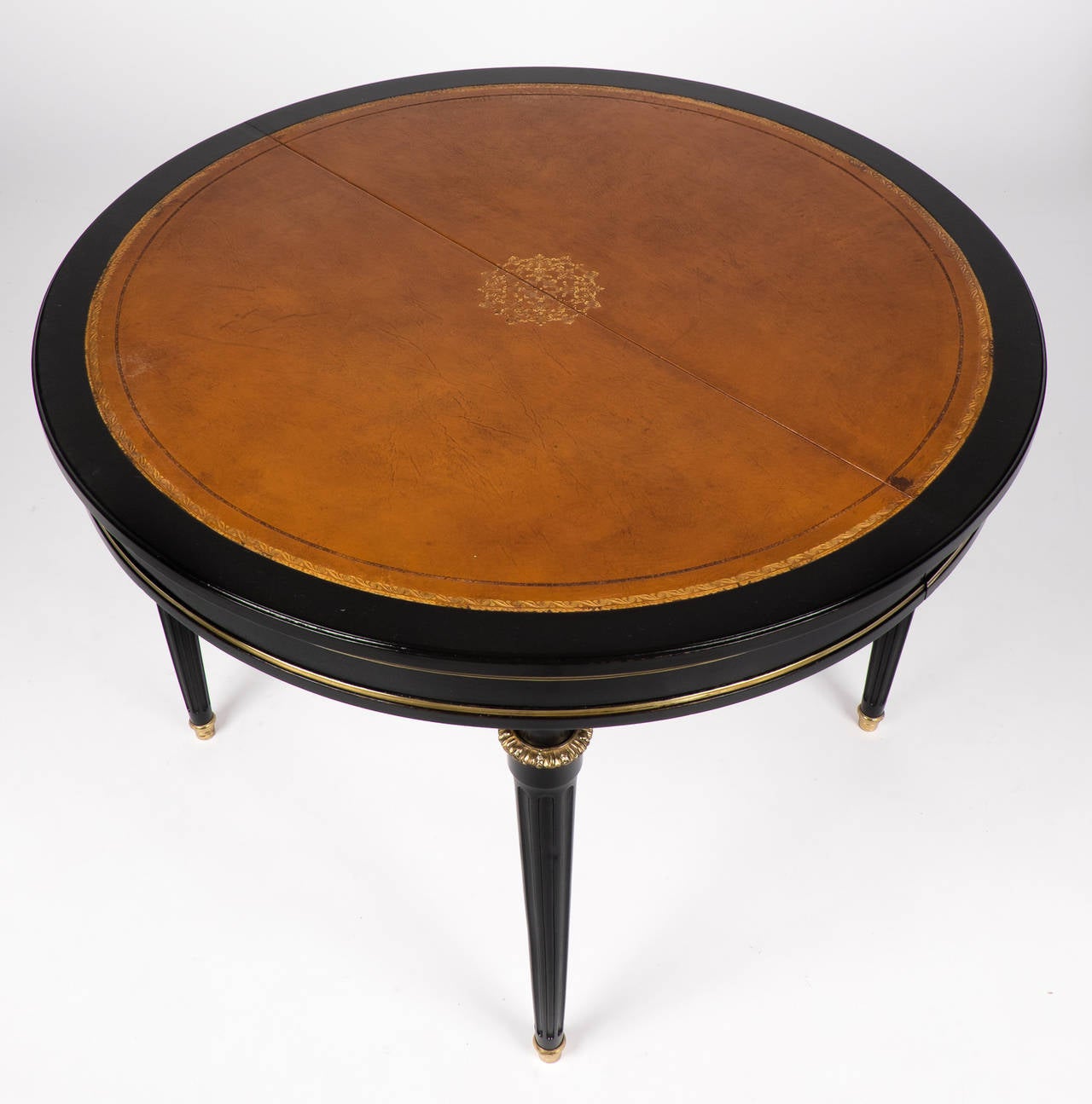 Early 20th Century French Louis XVI Leather Top Dining Table