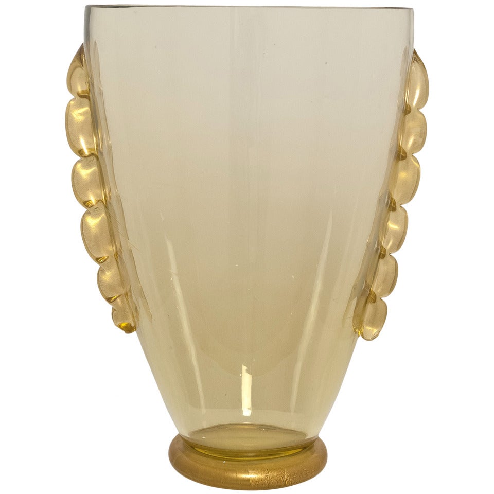 Murano "Avventurina" Gold Glass Vase