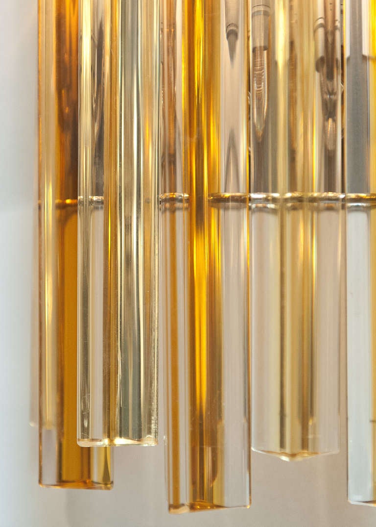Murano Glass Pair of Murano Amber Glass Sconces by Venini