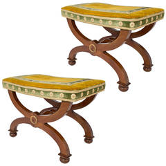 French Restauration Pair of Stools