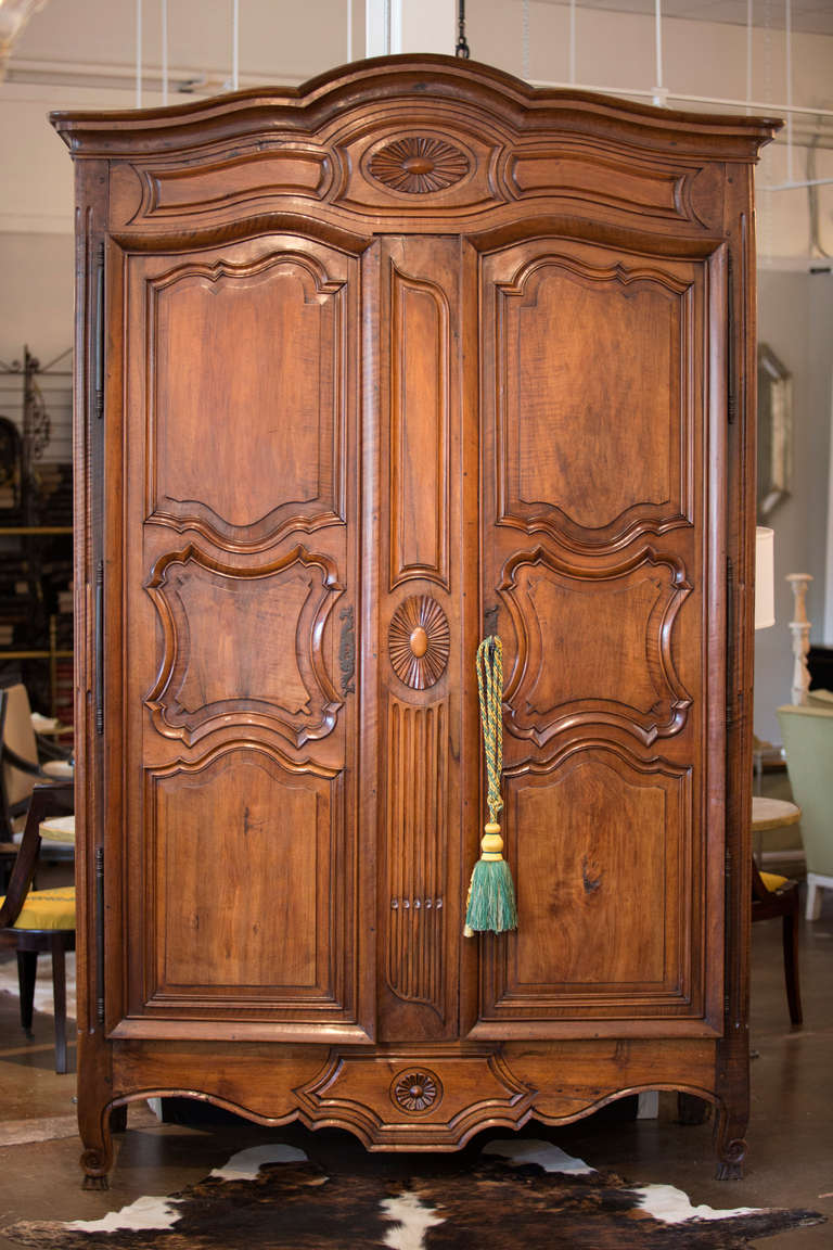 Fabulous French 18th Century Blonde Walnut Armoire