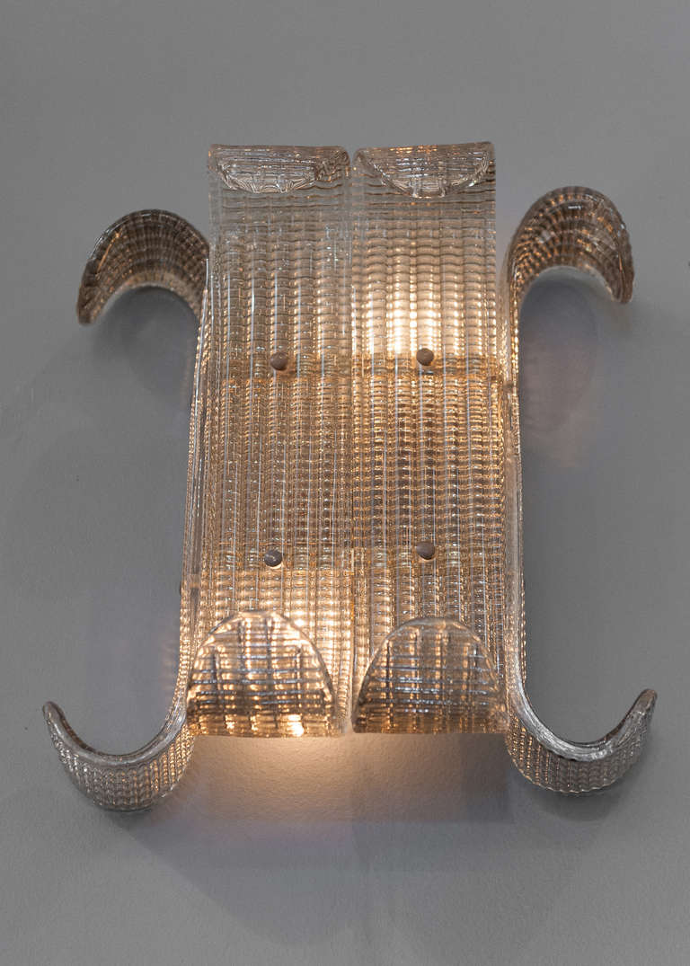 Murano Smoked Glass Wall Sconces by Barovier In Excellent Condition In Austin, TX