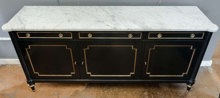 French Louis XVI Marble Top Sideboard Buffet 1