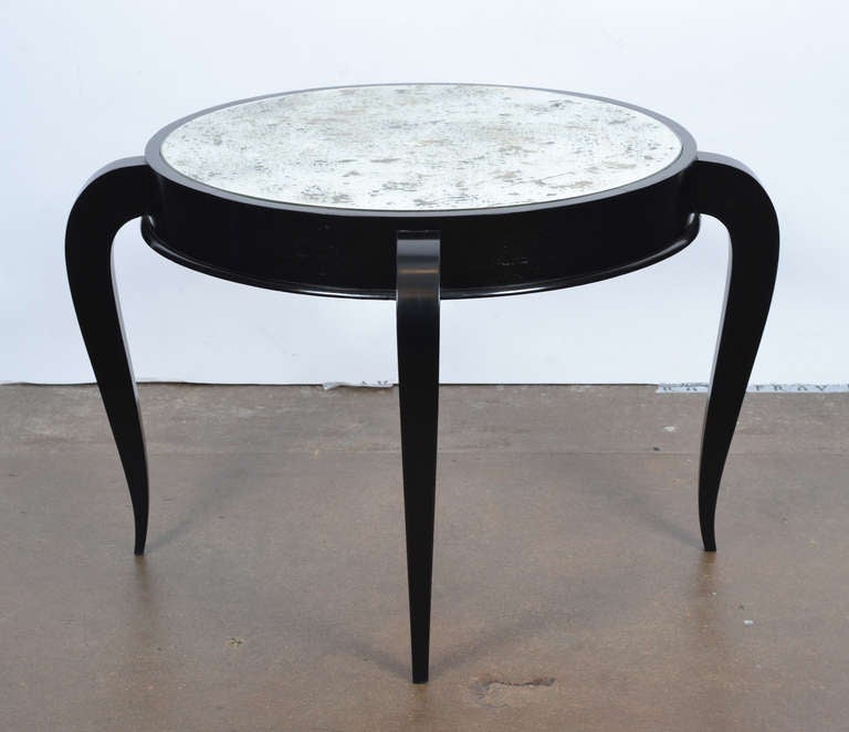 Mid-20th Century French Art Deco Pair of Mirror Top Coffee Tables