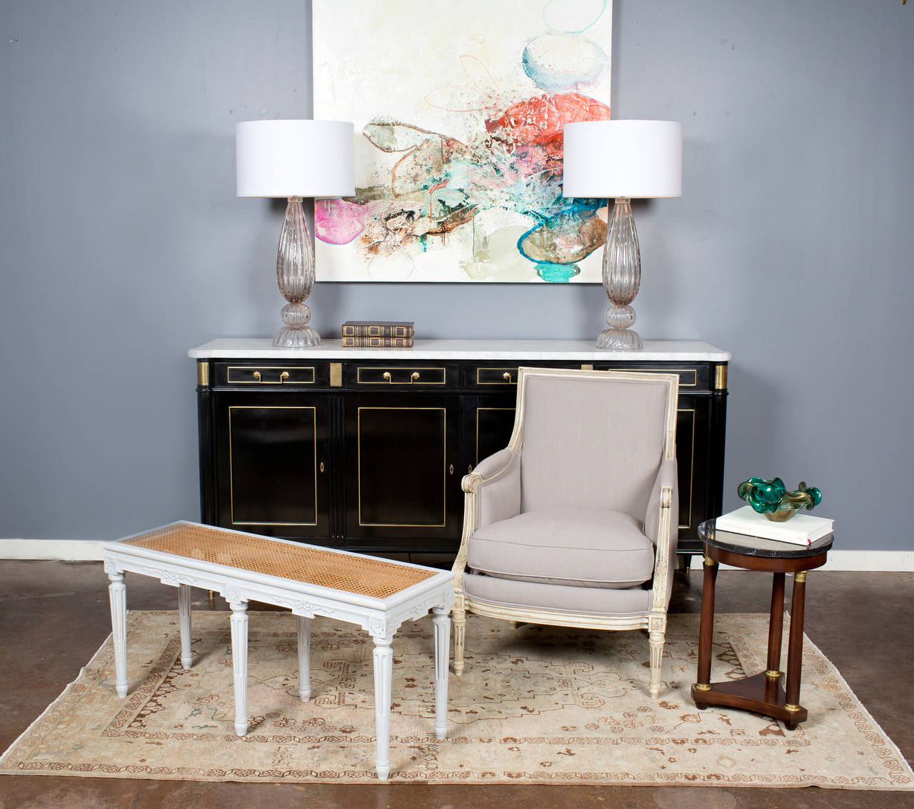 French Louis XVI Bench with Caned Seat