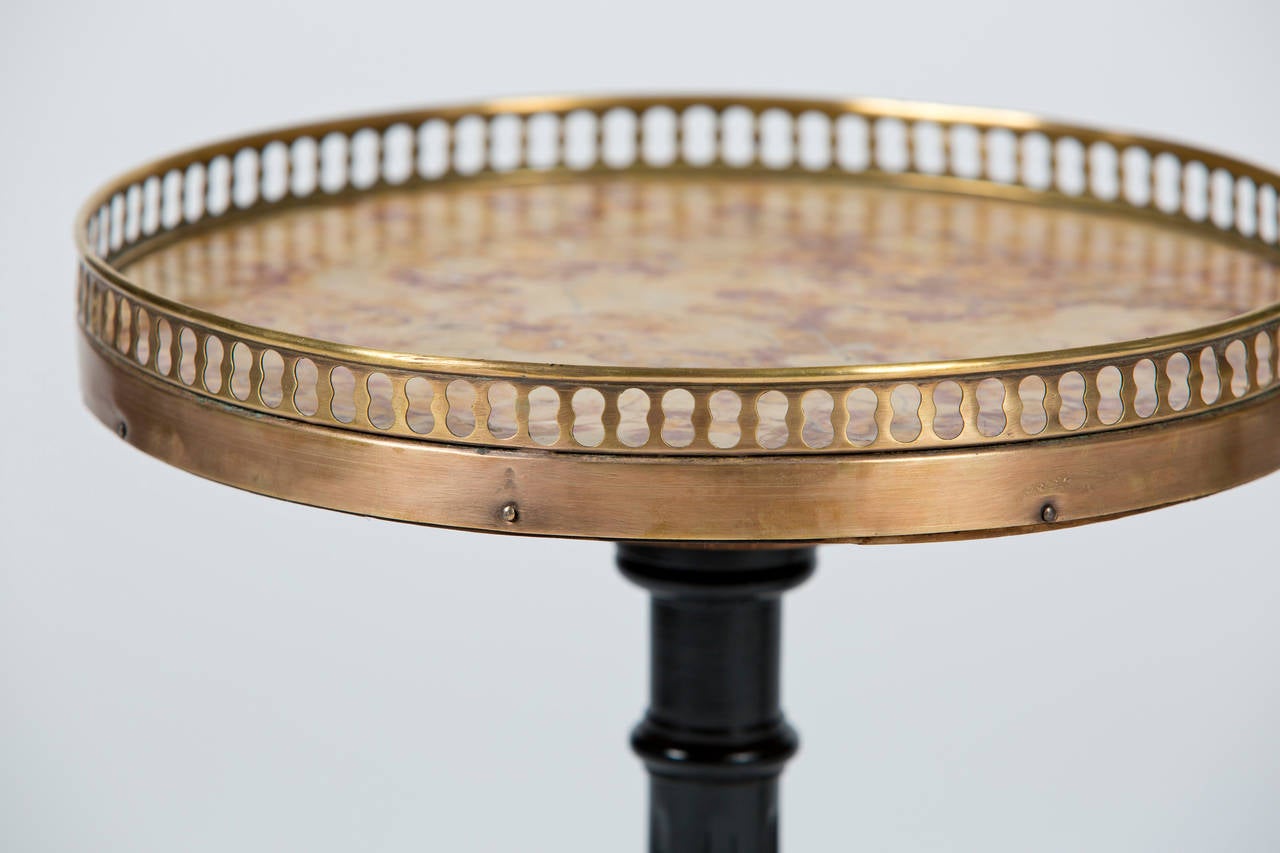 Brass Pair of Louis XVI Tripod Side Tables