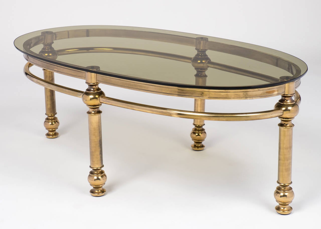 French Vintage Brass Coffee Table In Good Condition In Austin, TX