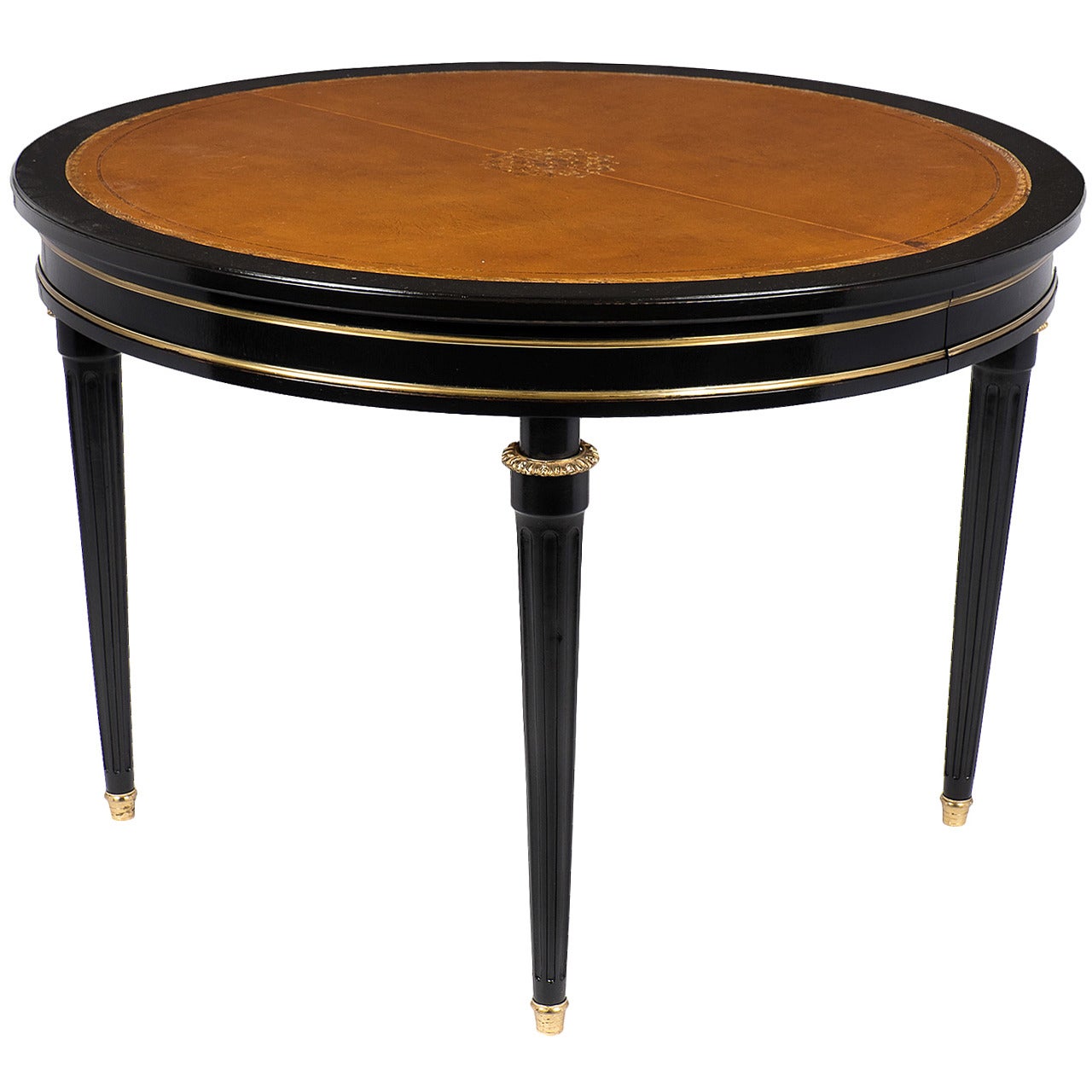 French Louis XVI Leather Top Dining Table