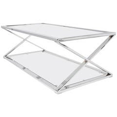 French Modernist Chrome Coffee Table French Modernist Chrome Coffee Table