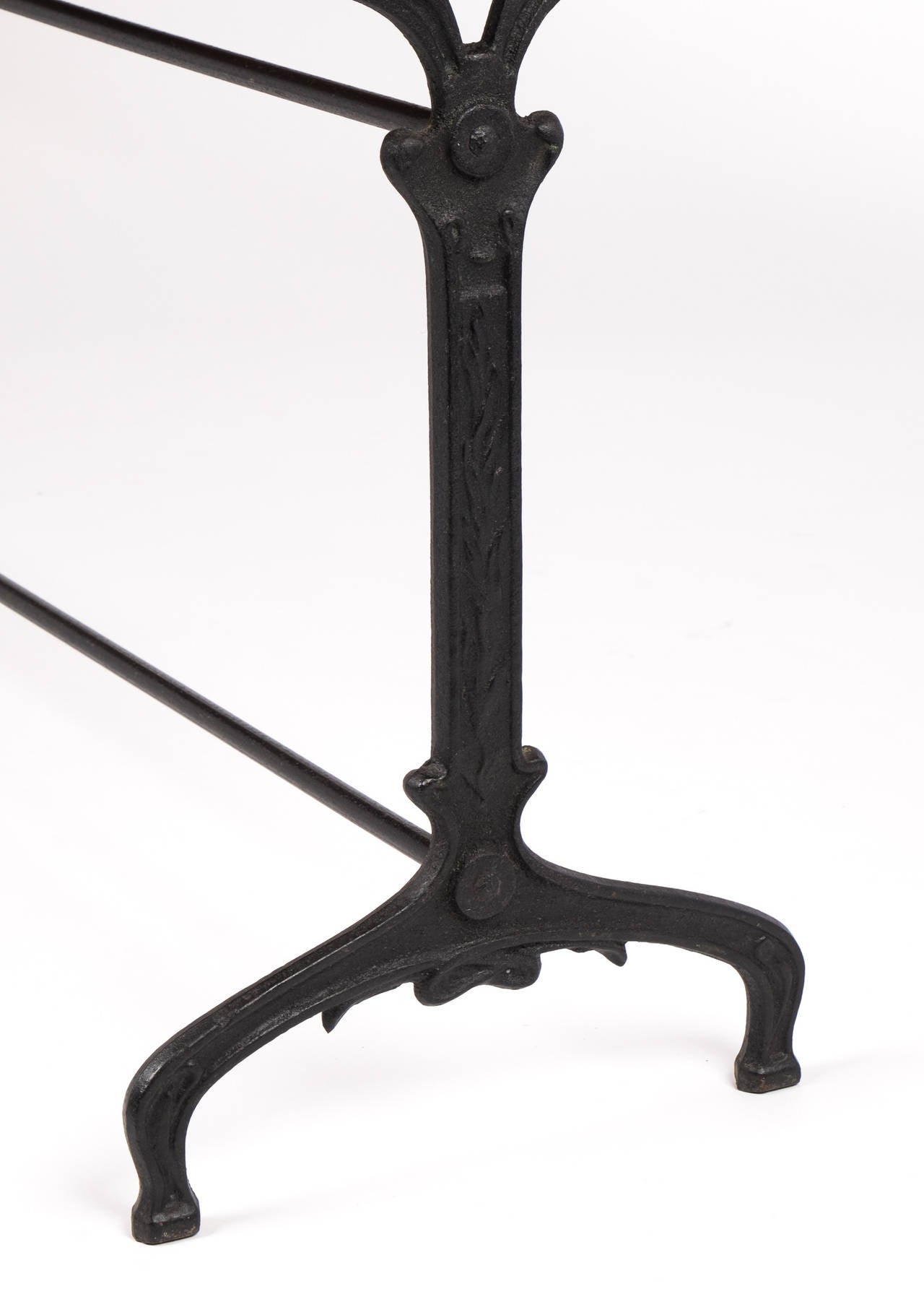 Antique Cast Iron Bistro Table with Fir Top 4