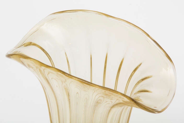 Feuille d'or Vase en verre de Murano « Avventurina » en vente