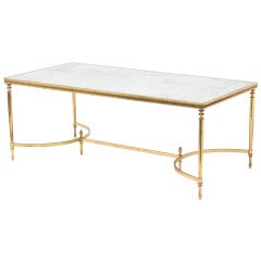 Grand Art Deco Brass And Mirror Coffee Table