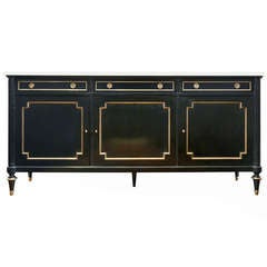 Antique French Louis XVI Marble Top Sideboard Buffet