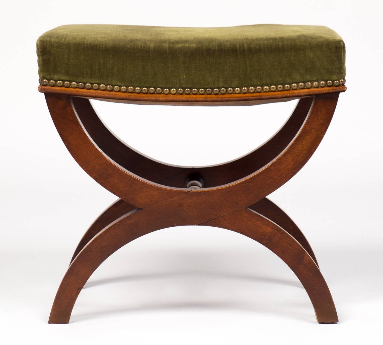 Polished 19th Century French Restauration Curule Stool