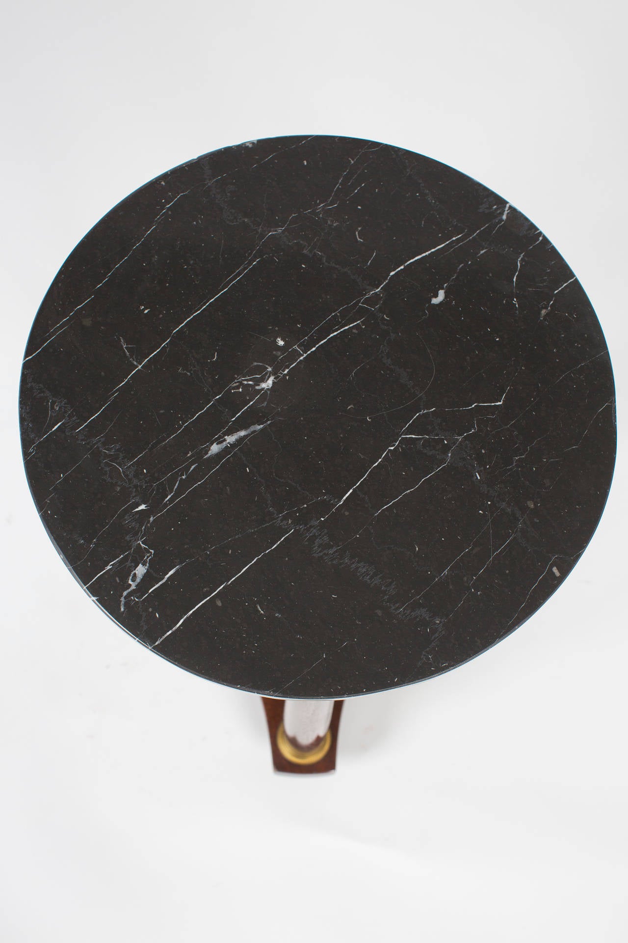 Bronze French Empire Style Marble-Top Gueridon