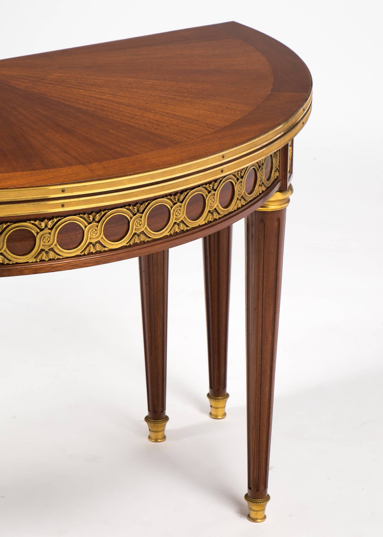 French Louis XVI Drop-Leaf Demilune Table 2
