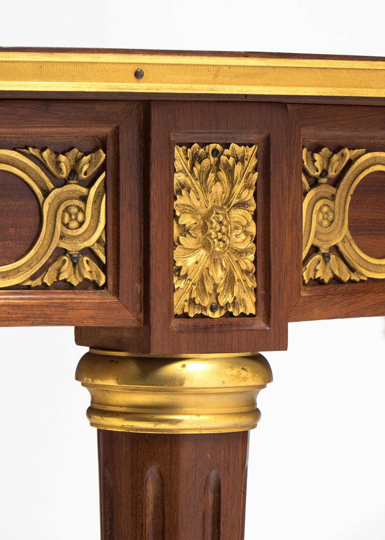 French Louis XVI Drop-Leaf Demilune Table 3