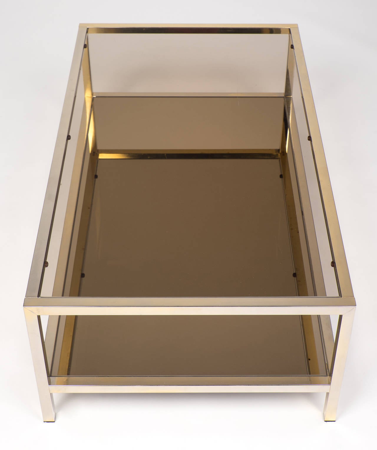 French Vintage Nickel Coffee Table at 1stDibs