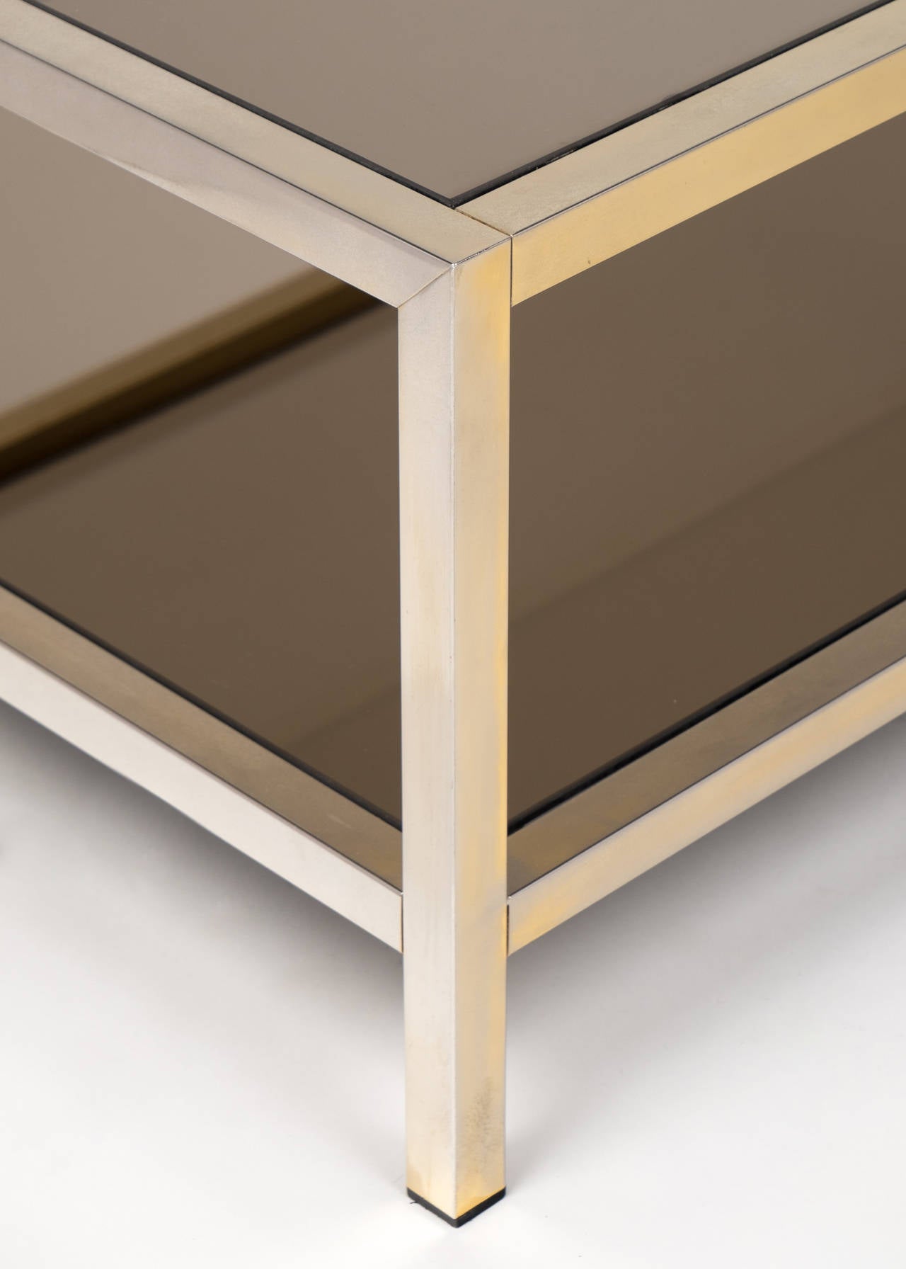 French Vintage Nickel Coffee Table at 1stDibs