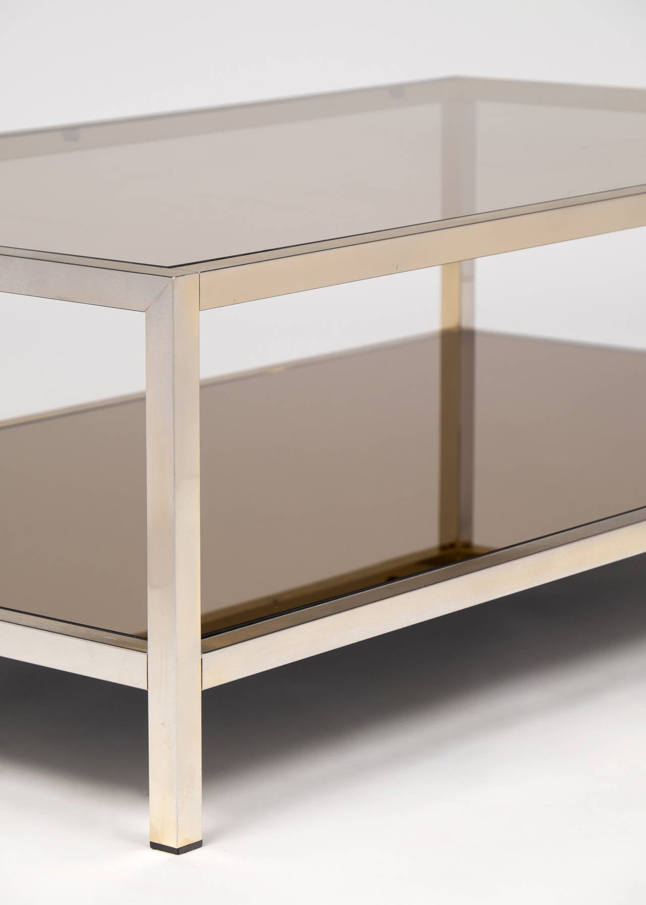 French Vintage Nickel Coffee Table at 1stDibs