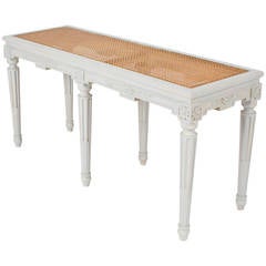 French Louis XVI Bench with Caned Seat