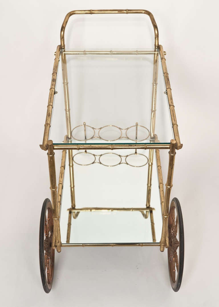 French Bagues Vintage Bamboo   Bar Cart 1