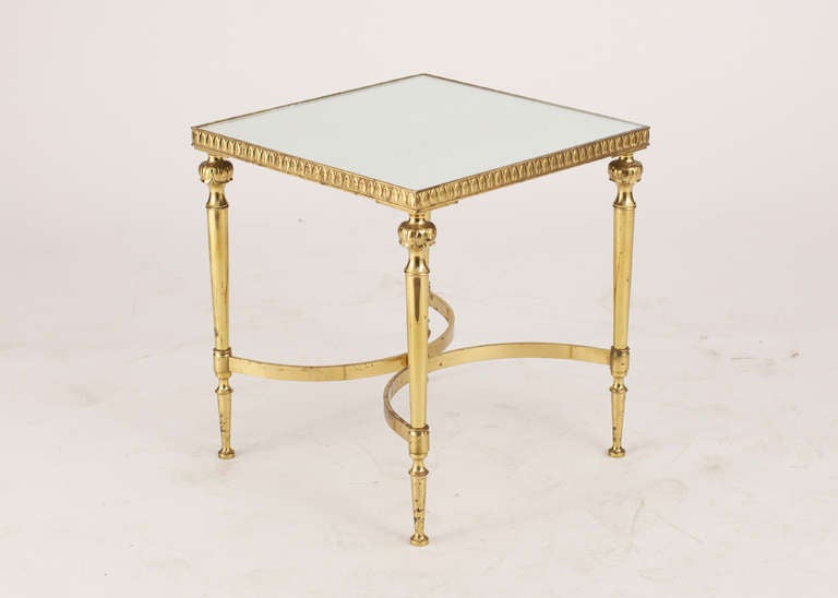 French Elegant Gilt Brass and Mirror Side Tables at 1stdibs