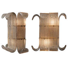Murano Smoked Glass Wall Sconces by Barovier