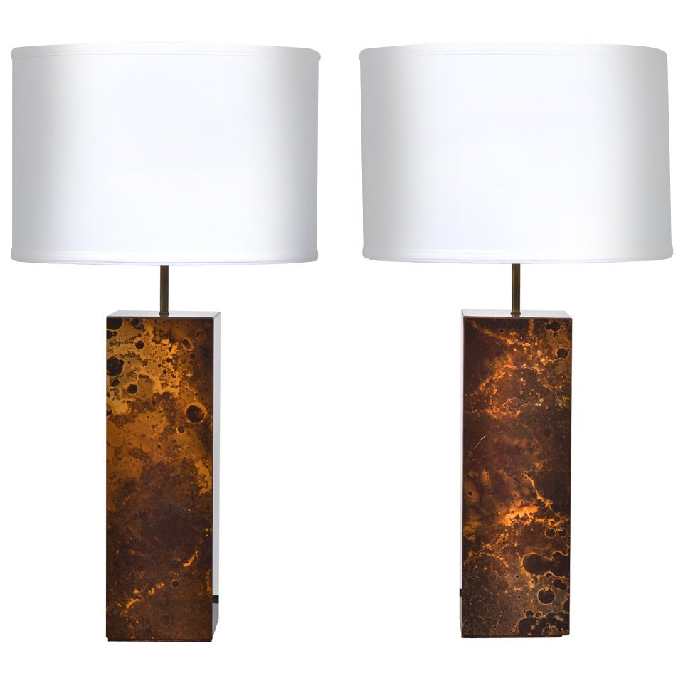 French Modernist Altuglas Lamps