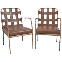 French Vintage Armchairs in the Manner of Jacques Adnet