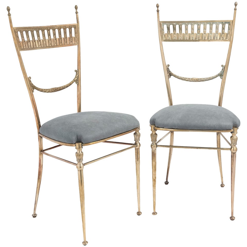 Italian Vintage Brass Chiavari Chairs