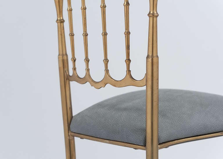 Vintage Pair of Tall Brass Chiavari Chairs 2