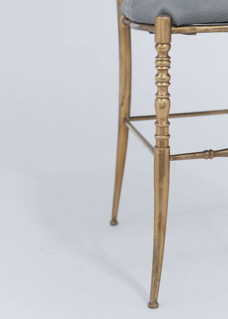 Vintage Pair of Tall Brass Chiavari Chairs 4