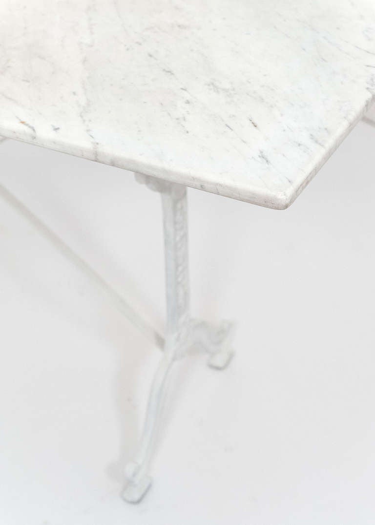 20th Century Carrara Marble Top Bistro Table