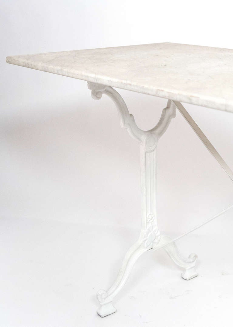 Iron Carrara Marble Top Bistro Table