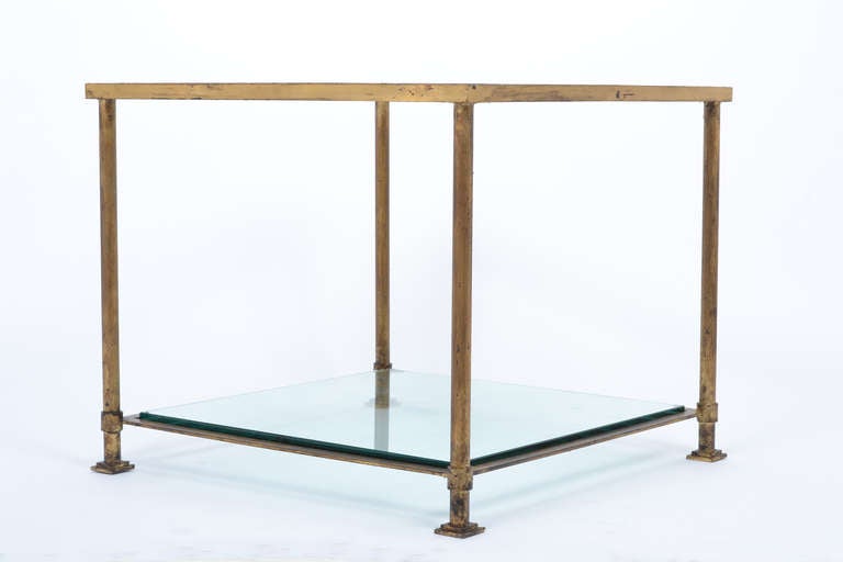 French Vintage Side Tables in the Manner of Jacques Adnet In Good Condition In Austin, TX