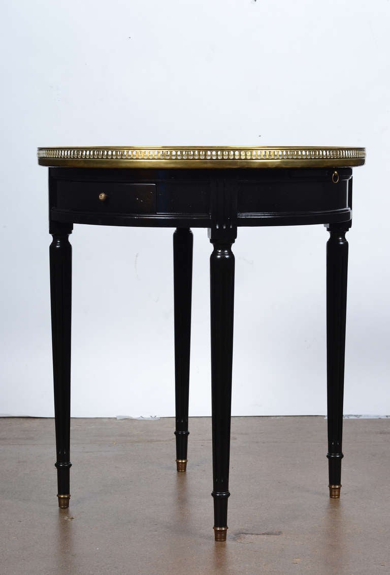 20th Century Louis XVI Style, St. Anne Marble Top Bouillotte Table