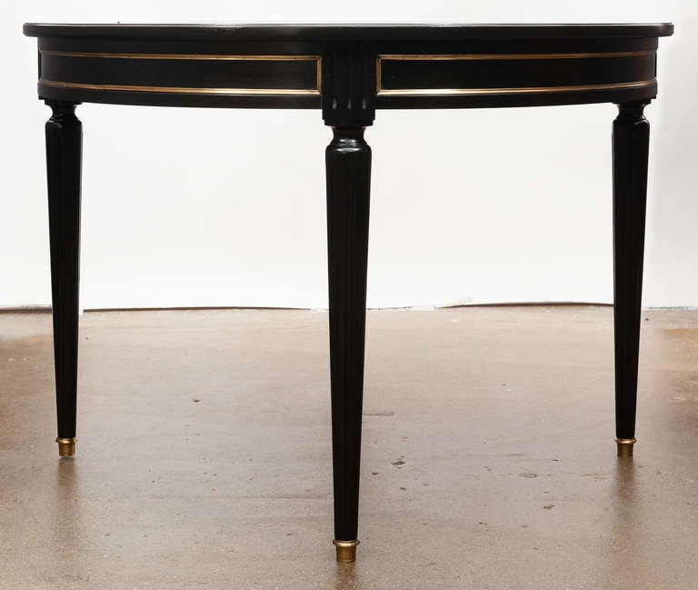 French Louis XVI Leather Top Dining or Game Table