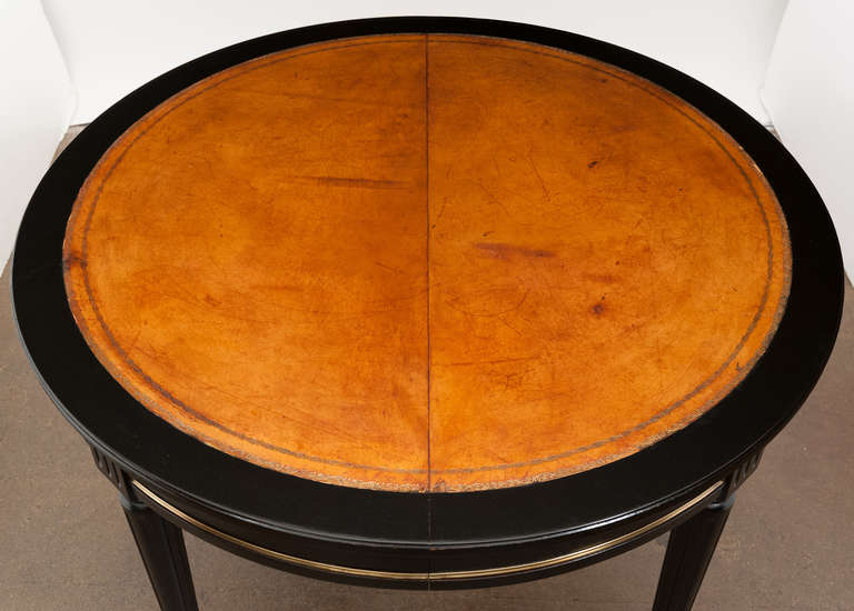 20th Century Louis XVI Leather Top Dining or Game Table